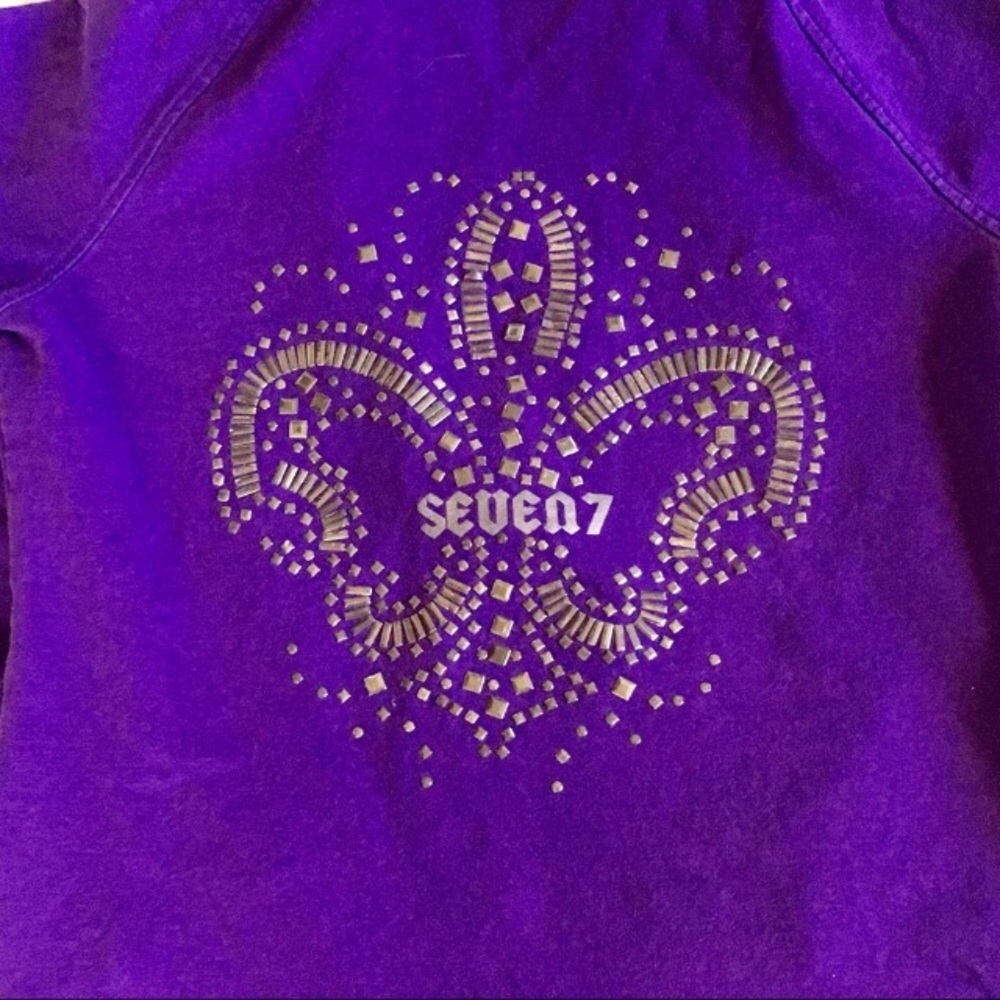 SEVEN7 Hooded Zip Up Hoodie Embellished M - Picture 4 of 7
